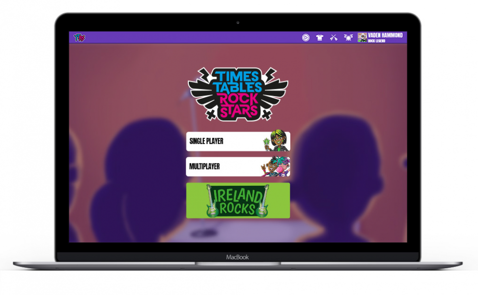 Times Tables Rock Stars Ireland Rocks 2022 Competition student view.