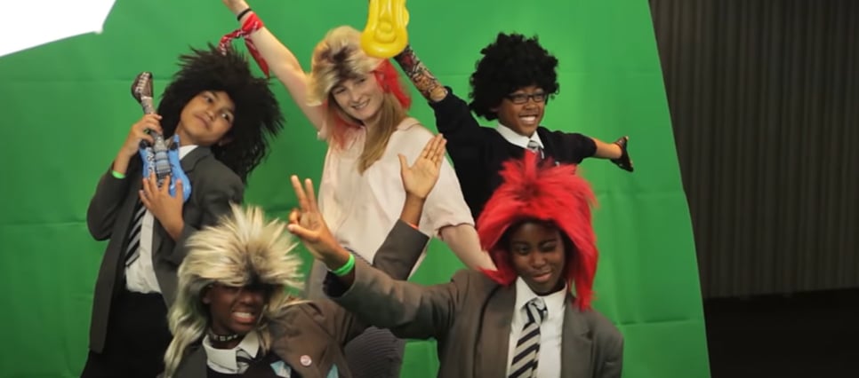 High school students dressed as rock stars